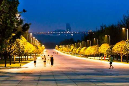 基于边缘计算网关4G/5G传输技术的公园智慧路灯可实现对路灯的远程智能管理，还可承载各种功能：智慧照明、环境监测、视频监控、公众广播、LED信息发布等