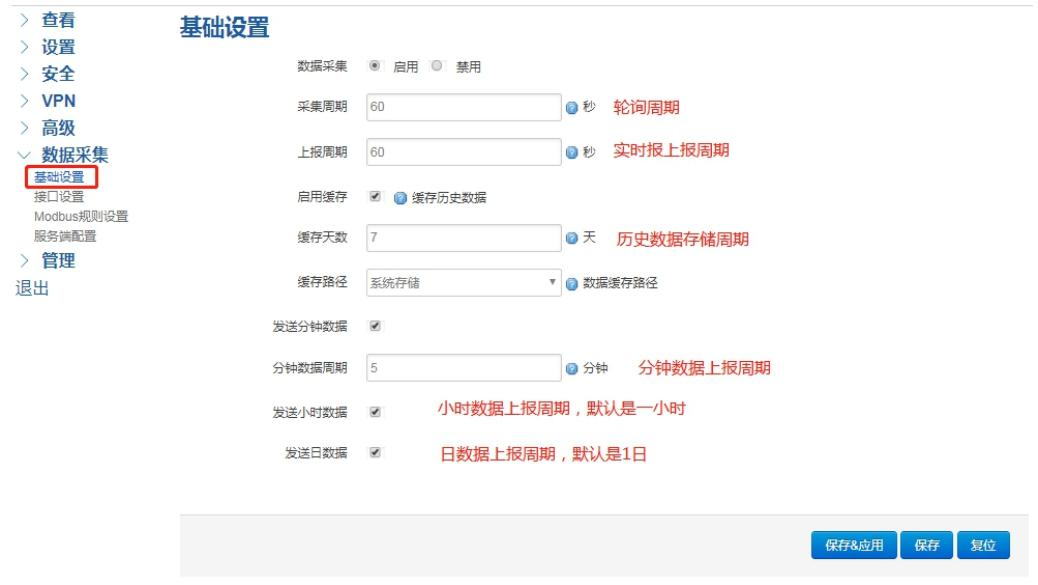 工业数采网关基础设置界面